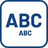 Piktogramm mit den Großbuchstaben A B C
